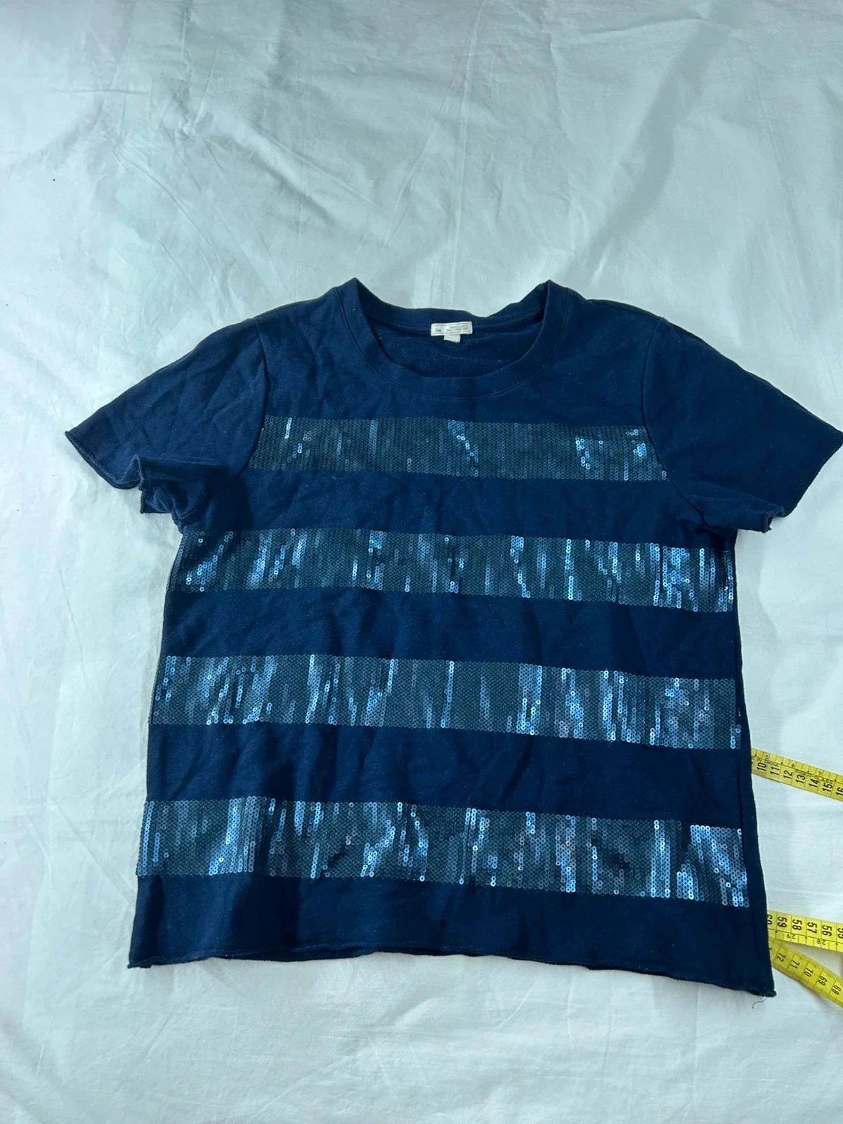 T-shirt bleu marine vintage Gap avec strass